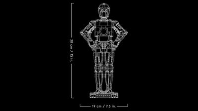 LEGO Star Wars 75398 C-3PO Figur – Sammler Modell für Erwachsene – mit Ständer, Infotafel und Minifigur zum Bauen, Spielen und Ausstellen – Geschenkidee für Fans