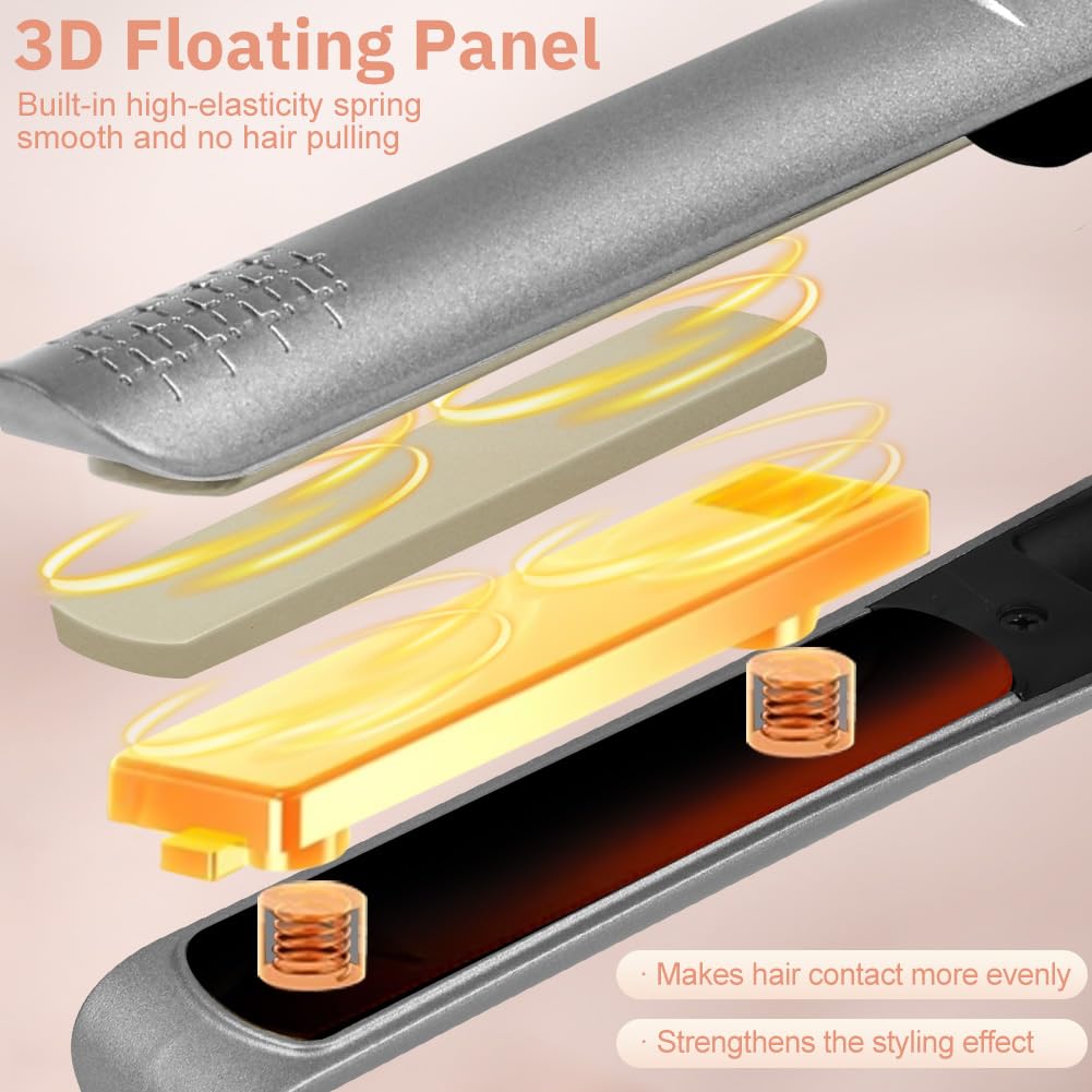 Alaoo Glätteisen Haarglätter,Verbesserte Version Ceramic Straight für Glatte & Glänzende Haare,Haarglätter Glätteisen Professioneller,2 in 1 Glätteisen Ideal Zum Glätten & Stylen von Locken und Wellen