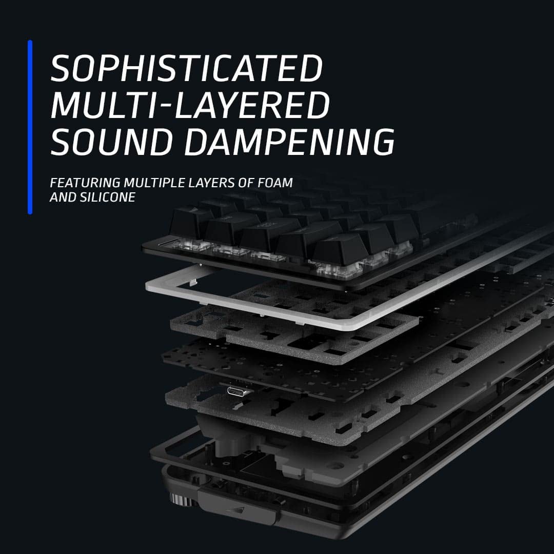 Mountain Gaming Tastatur Mechanische “Everest 60” - US ANSI - RGB Gaming Keyboard - Mechanische Gaming Tastatur mit Hot-Swap-fähige mechanische Switches, PBT Keycaps, UVM