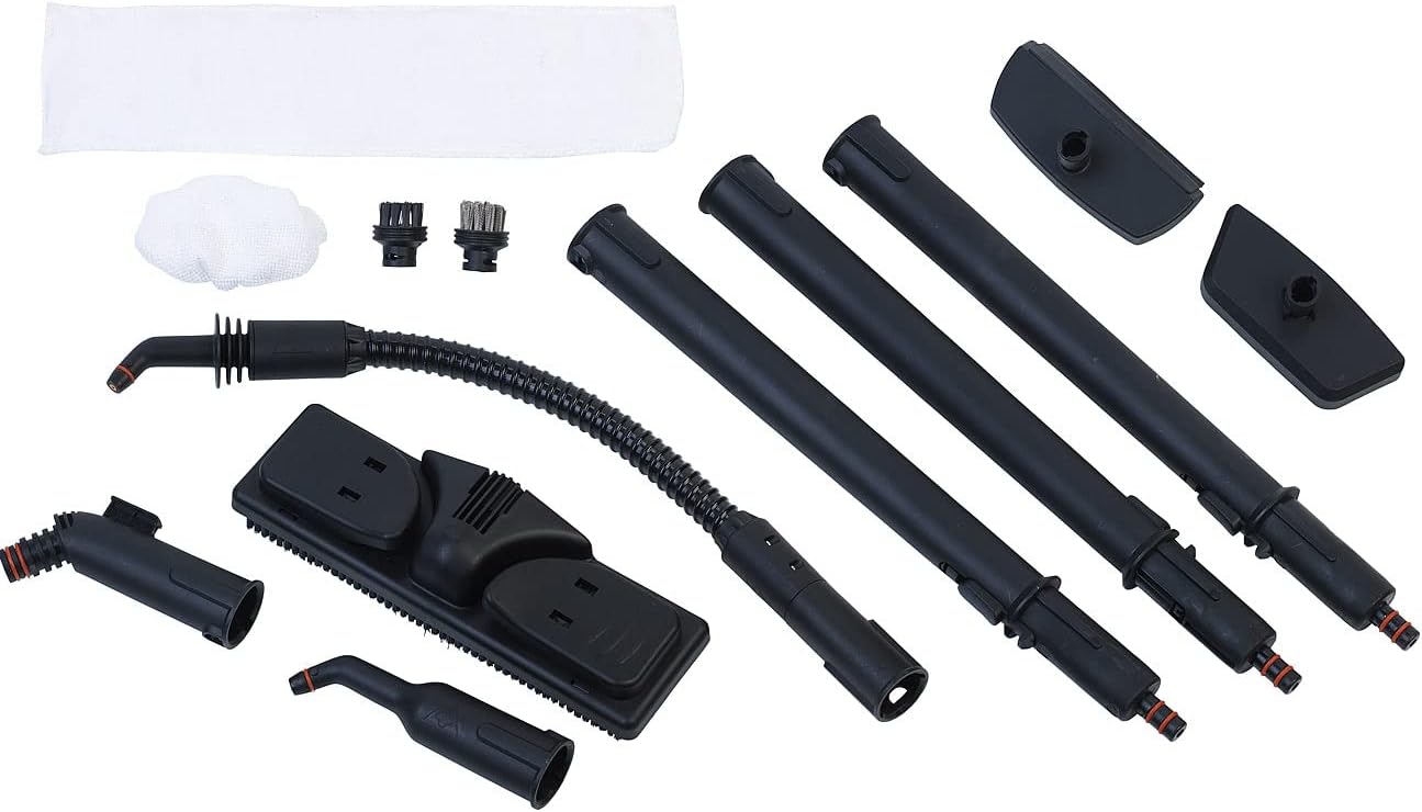 Sichler Haushaltsgeräte Balkonreiniger: 2in1-Hand-Dampfreiniger, Dampf-Mopp &-Besen, 16-tlg. Zubehör, 1.200 W (Fugenreiniger, tragbarer Dampfreiniger, Polsterreiniger)