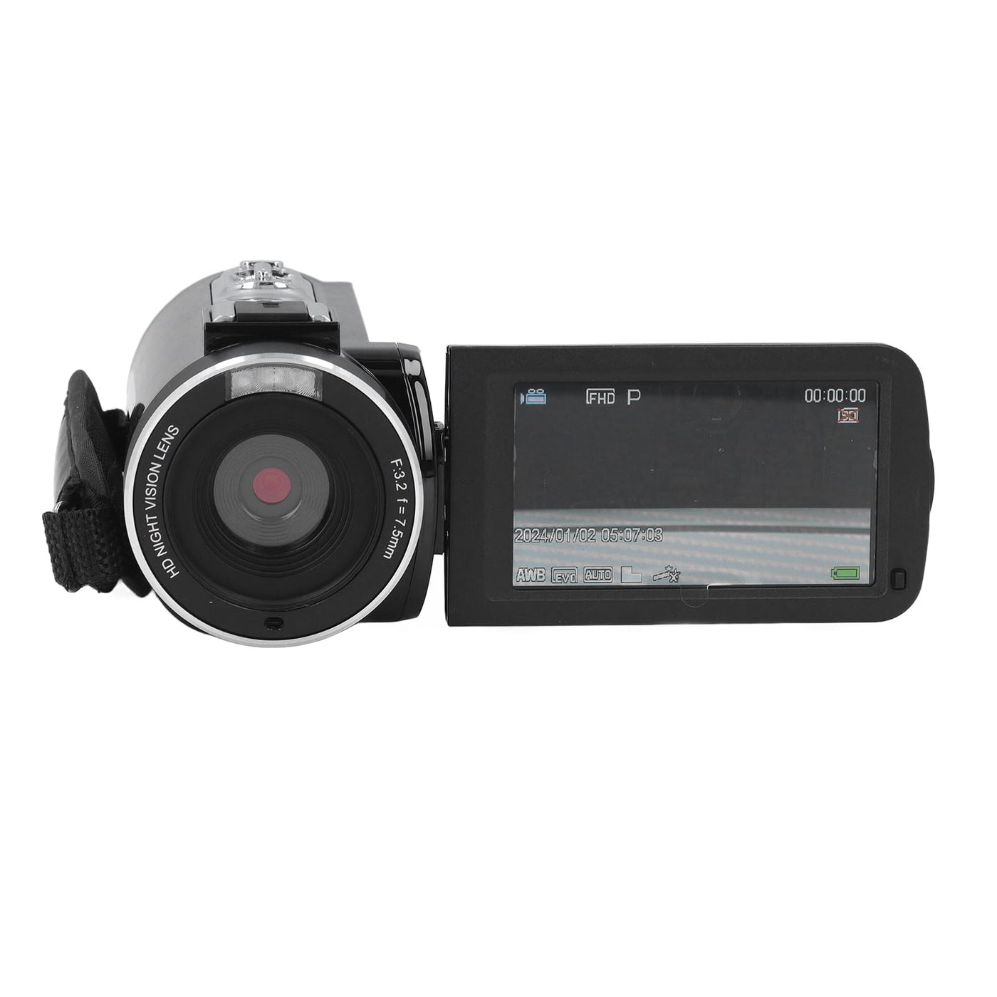 Topiky Videokamera Camcorder, 270 Grad Drehbarer LCD 18 Fach Zoom Camcorder, IR Nachtsicht Vlogging Kamera Recorder, Webcam Videokamera, Digitalkamera mit Pausenfunktion (Black)