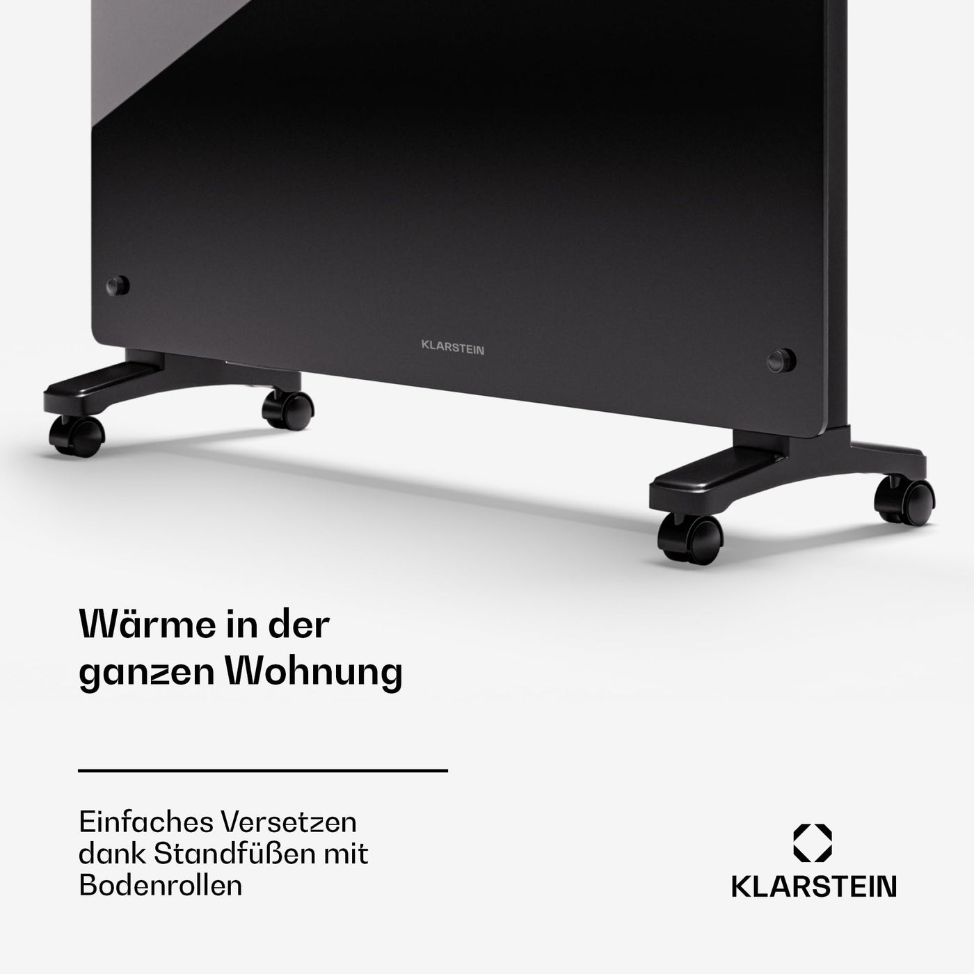 Klarstein Elektroheizung, 2500 W Konvektor Heizung Freistehend & Wandmontage, Elektroheizung Energiesparend mit App-Control & Bodenrollen, Heizung Elektrisch, Heizkörper Elektrisch mit Thermostat