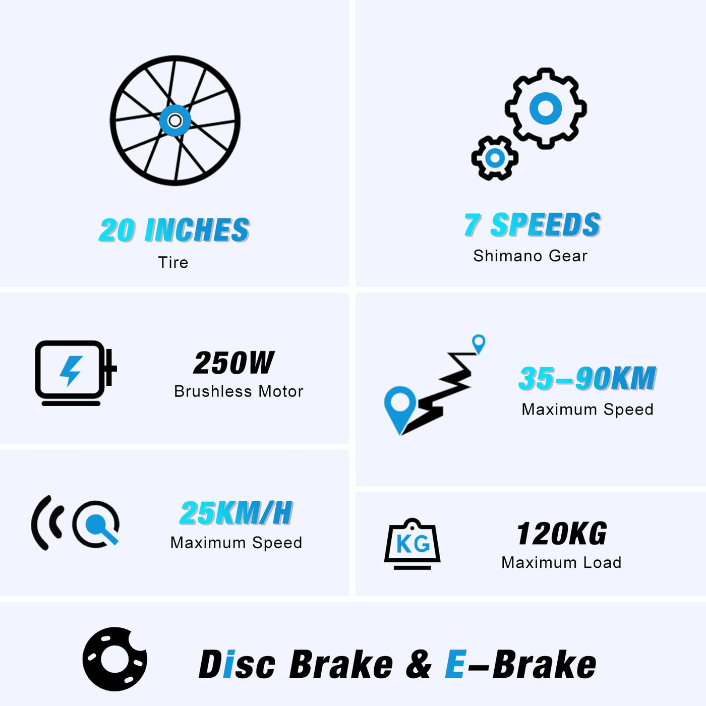 RCB 20'' E Bike, Elektrisches Mountainbike für Erwachsene, Pendel-Elektrofahrrad mit Abnehmbarem 48-V-15-Ah-Akku, Reichweite 35-90 km