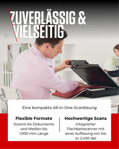 Canon DR-F120 imageFORMULA Flachbett- und Duplex Einzugsscanner (DIN-A4, Farbe, 2.400 DPI, 50 Blatt ADF, 20 Seiten/Min, PDF durchsuchbar, OCR, Software, Twain, schwarz)