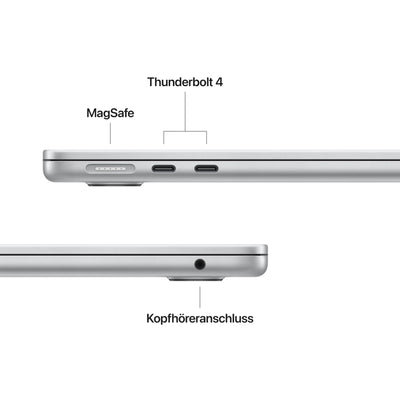 Apple MacBook Air (13", Apple M4 Chip mit 10‑Core CPU und 8‑Core GPU, 16GB Gemeinsamer Arbeitsspeicher, 256 GB) - Silber