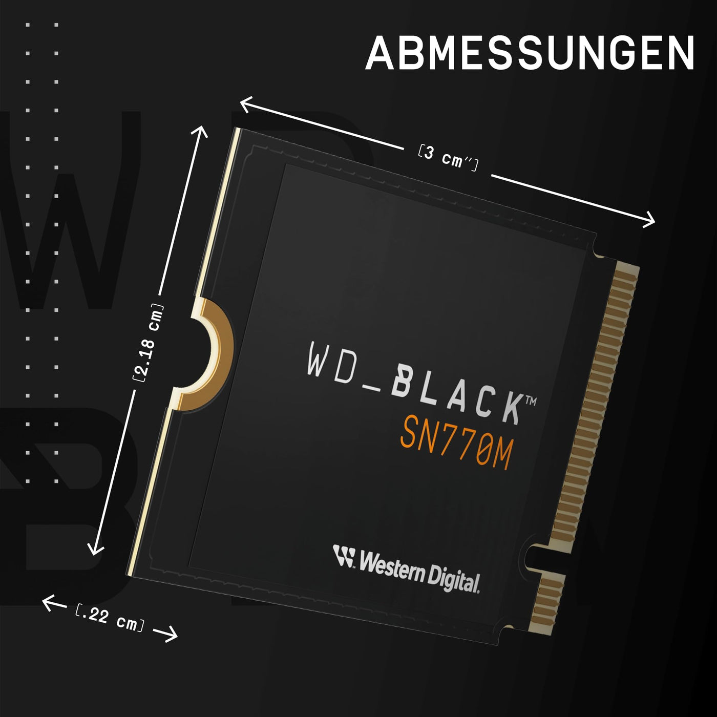 WD_BLACK SN770M 2 TB M.2 2230 NVMe SSD, für Handheld-Spielkonsolen und kompatible Laptops mit PCIe Gen 4.0, bis zu 5.150 MB/s, TLC 3D NAND, Ideal für Asus ROG Ally, Steam Deck, Microsoft Surface