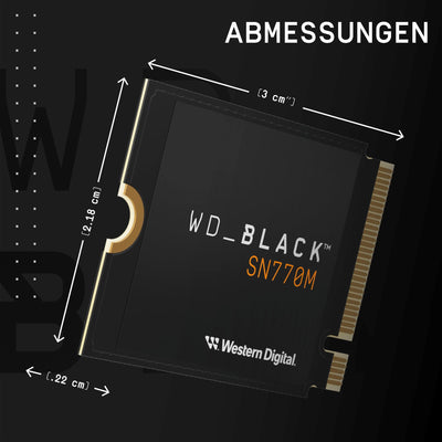 WD_BLACK SN770M 2 TB M.2 2230 NVMe SSD, für Handheld-Spielkonsolen und kompatible Laptops mit PCIe Gen 4.0, bis zu 5.150 MB/s, TLC 3D NAND, Ideal für Asus ROG Ally, Steam Deck, Microsoft Surface