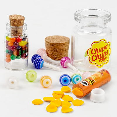 13 Stück Miniatur Zubehör Puppenhaus Lebensmittel, Miniatur Wichtel Zubehör, Miniatur Essen und Trinken, Mini Food Süßigkeiten Miniatur Küche Zubehör Set, Wichtelzubehör für Puppenhausdekoration