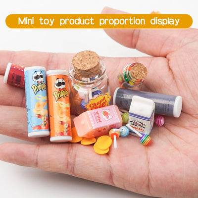 13 Stück Miniatur Zubehör Puppenhaus Lebensmittel, Miniatur Wichtel Zubehör, Miniatur Essen und Trinken, Mini Food Süßigkeiten Miniatur Küche Zubehör Set, Wichtelzubehör für Puppenhausdekoration