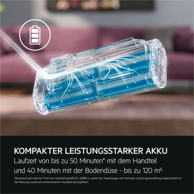 AEG ULTIMATE 7000 ÖKO AP71UB14AM Akku-Staubsauger/extra kraftvoll/ultraleicht 2,2 kg/70 % Recyclingmaterial/bis zu 40 Min. Laufzeit/120m²/5-Stufige Filtration/alle Böden/Automatik, Matte Black