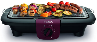 Tefal BG90E5 Easygrill Adjust Elektro- Tischgrill | 2300 Watt | 720 cm² Grillfläche | Einfache Reinigung | Schwarz/Burgunderrot