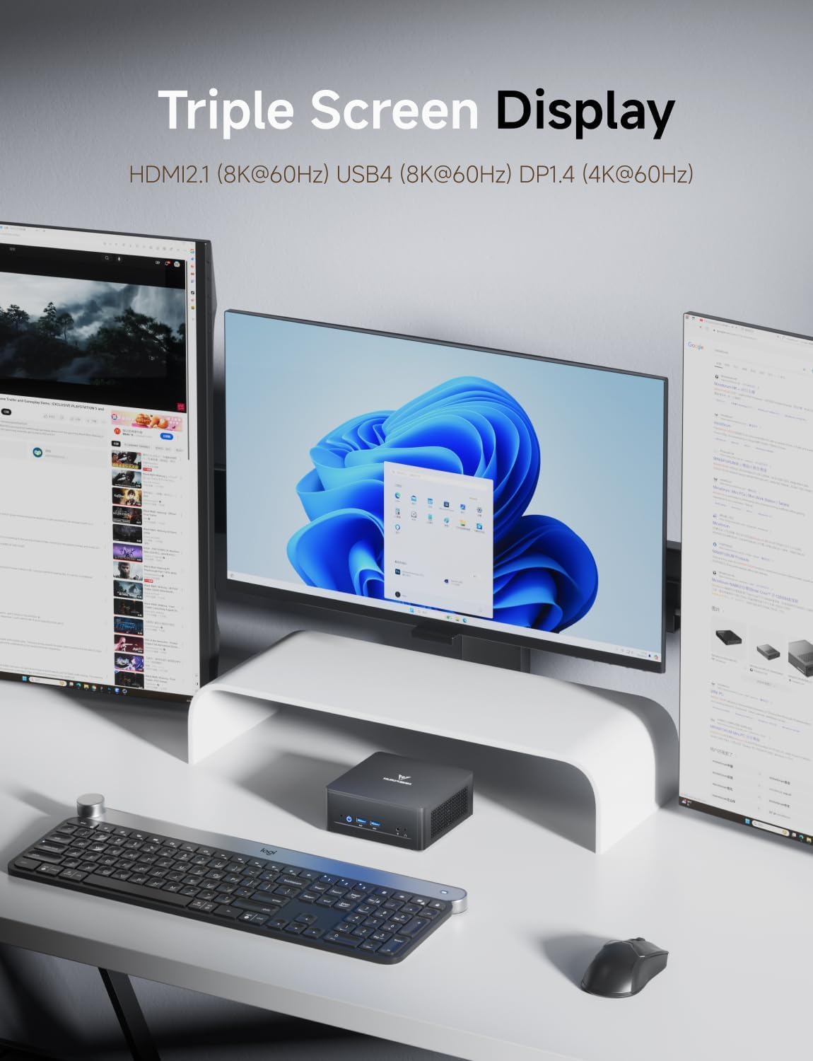 MINIS FORUM Mini PC UM690 Slim,AMD Ryzen 9 6900HX CPU 8C/16T bis zu 4,9 GHz, 32 GB DDR5/1TB SSD, AMD Radeon 680M Grafik, HDMI/USB 4/DP, WiFi, BT, RJ45 2.5G