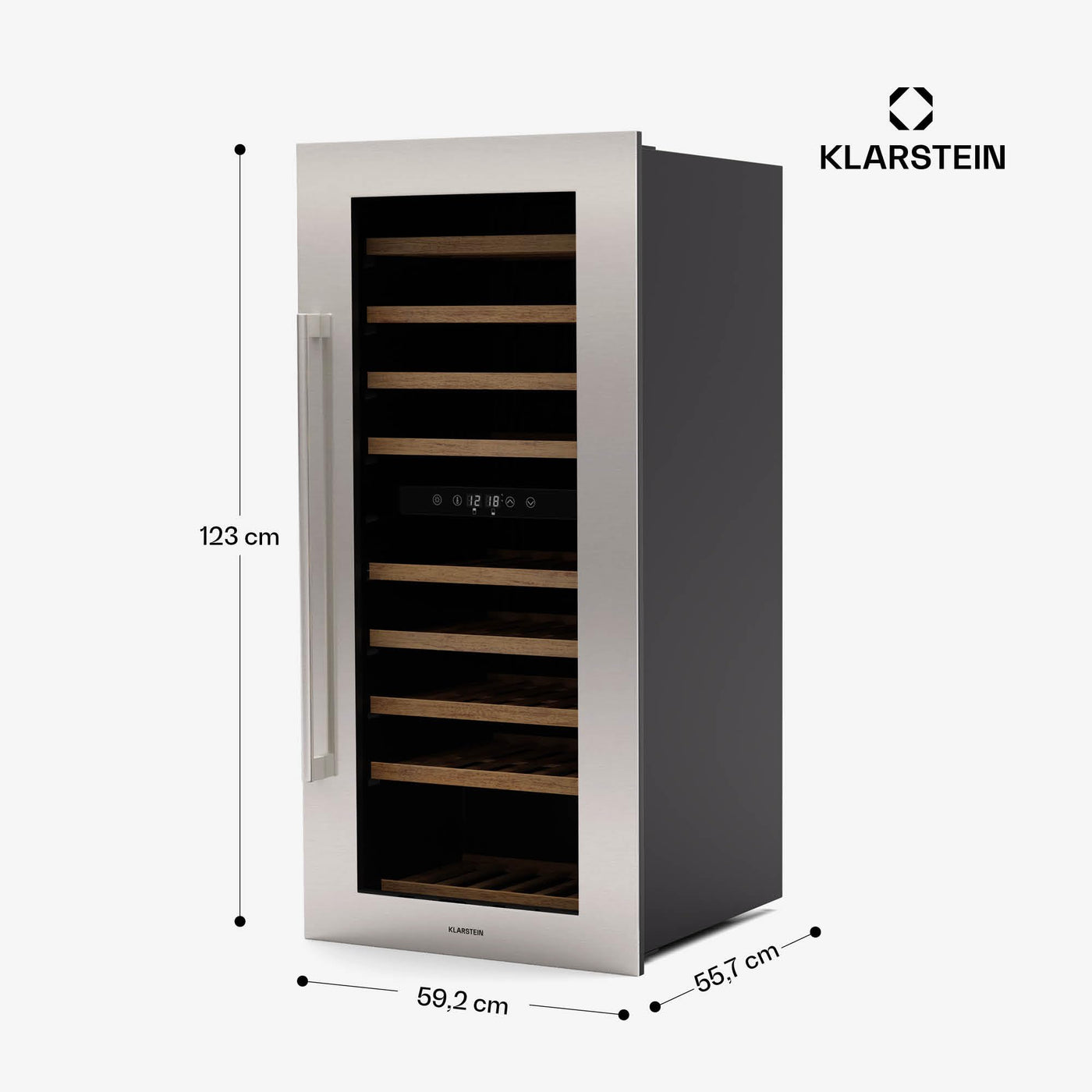 Klarstein Vinsider Duo Weinkühlschrank - 79 Flaschen, 2 Zonen, 5-22 °C, Touch-Bedienung, LED, UV-Schutz, Einbau, Schwarz