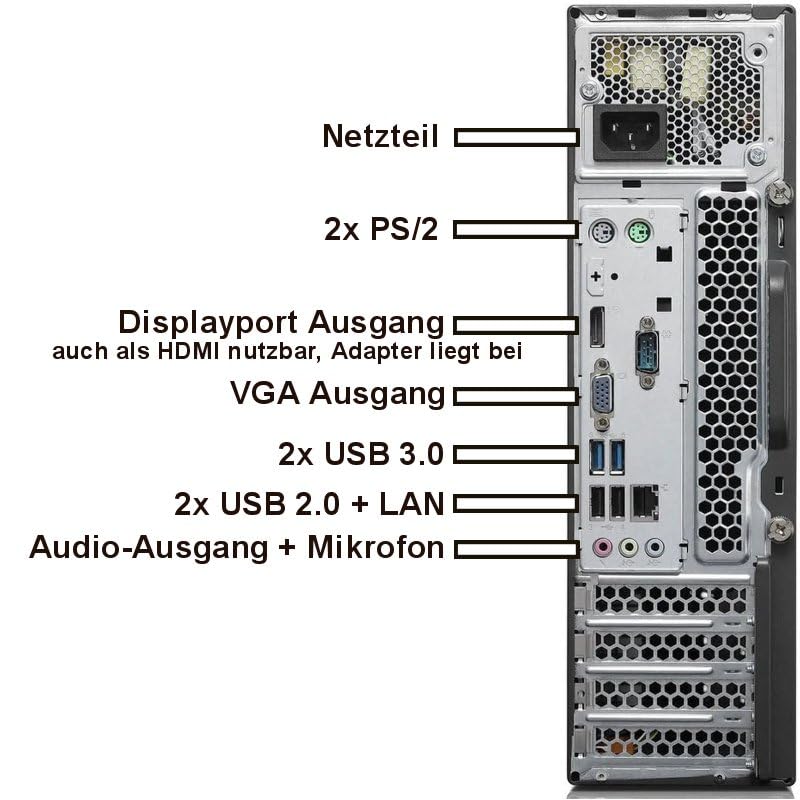 Lenovo M73 Silent Business Office Multimedia Computer mit 3 Jahren Garantie! | Intel Core i5 4570 3.6 GHz | 16 GB DDR3 | 512 GB SSD | WLAN | USB 3.0 | Windows 11 Prof. | MS Office 2010-7695
