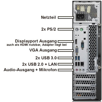 Lenovo M73 Silent Business Office Multimedia Computer mit 3 Jahren Garantie! | Intel Core i5 4570 3.6 GHz | 16 GB DDR3 | 512 GB SSD | WLAN | USB 3.0 | Windows 11 Prof. | MS Office 2010-7695