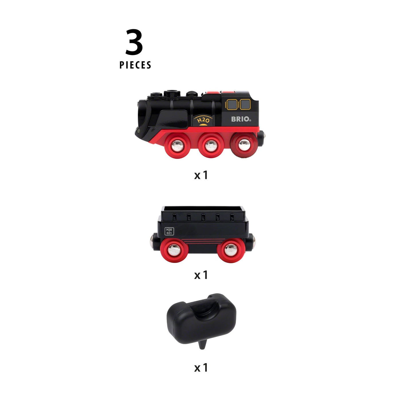 BRIO World 33884 Batterie-Dampflok mit Wassertank - Lokomotive mit echtem kühlen Dampf und Wasserbehälter zum Nachfüllen - Empfohlen ab 3 Jahren