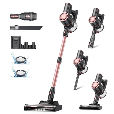 Vexilar Akku Staubsauger 45000Pa/ 50Mins/ 450W, 6-in-1 Staubsauger Kabellos Selbststehend, Akkustaubsauger mit LED Touchscreen, Klein und Leicht für Hartböden Teppiche Tierhaare