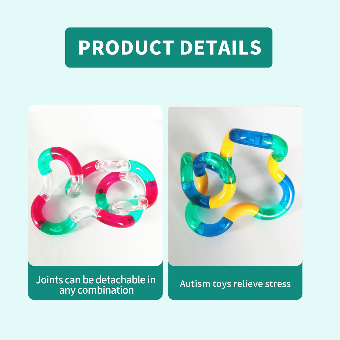 5 Stück Fidget Toys Autism Fingers Tangle Fidget Twister Fidgets Toy Stimming Sensory Stressabbau Erwachsene Anti Stress Spielzeug Kinder Skills Panikattacken für Erwachsene und Kleinkinder