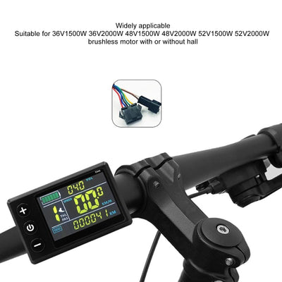 BuyWeek Elektrofahrrad Brushless Motor Controller Kit, 36V 48V 52V 1500W 2000W 40A 3 Modus Sinuswelle Controller mit S866 Farb LCD Display für E-Bike Elektroroller