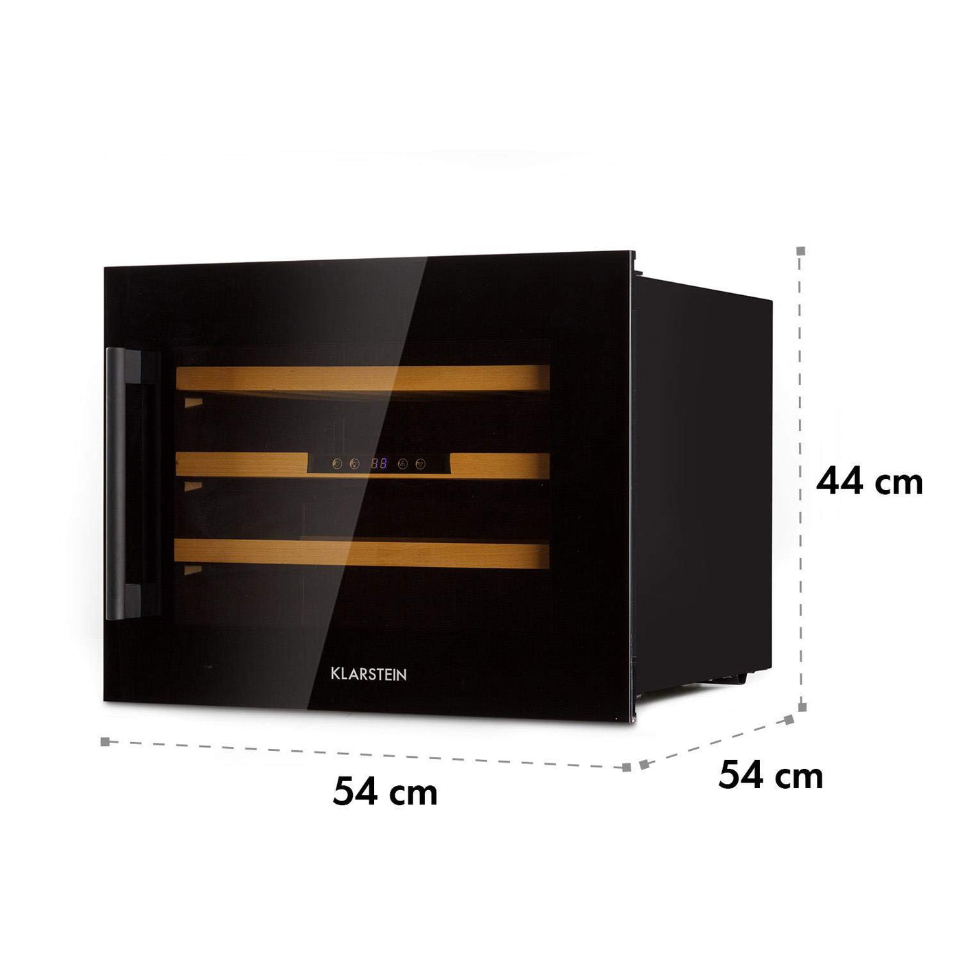 Klarstein Weinkühlschrank, 1 Zonen Getränkekühlschrank, Kleiner Einbau-Weinschrank Schmal, 57L Wein-Kühlschrank mit Glastür, Indoor/Outdoor Flaschenkühlschrank, Wine Fridge 5-22°C, 24 Flaschen