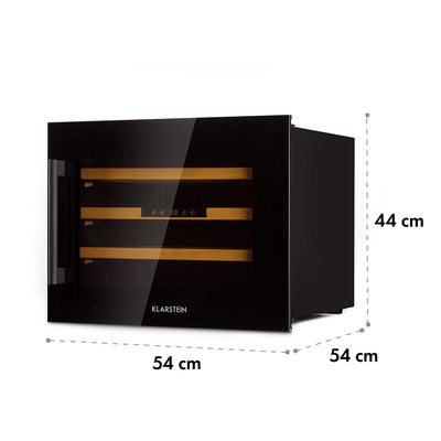 Klarstein Weinkühlschrank, 1 Zonen Getränkekühlschrank, Kleiner Einbau-Weinschrank Schmal, 57L Wein-Kühlschrank mit Glastür, Indoor/Outdoor Flaschenkühlschrank, Wine Fridge 5-22°C, 24 Flaschen