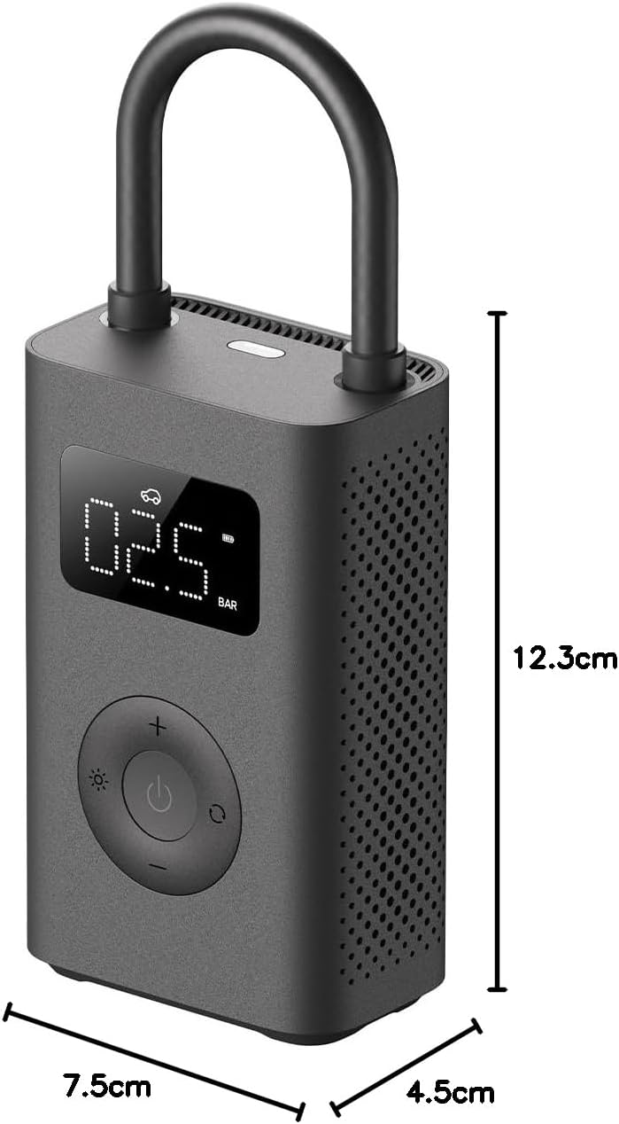Xiaomi Portable Electric Air Compressor 2 – Tragbarer Luftkompressor für Auto, Motorrad, Fahrrad mit bis 10,3 Bar, 3–150 PSI, 6 verschiedene Modi mit Auto-Stop, 2000mAh großer Akku, USB-C, LED-Anzeige