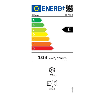Stillstern Gefrierschrank C (73L) 4-Sterne-Gefrierfach -18°C, geringer Energieverbrauch, 3 Fächer, stufenlos regelbare Temperatur, wechselbarer Türanschlag, Gefrierschrank Klein, Tiefkühlschrank