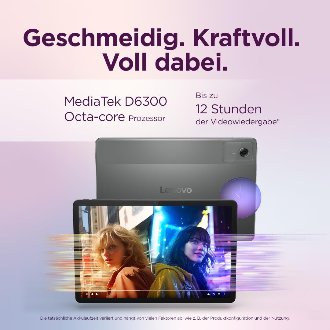 Lenovo Idea Tab Tablet | 11" 2.5K 16:10 LCD Display | MediaTek Dimensity 6300 | 8GB RAM | 128GB Speicher | Android 15 | Luna Grey | inkl Tab Pen