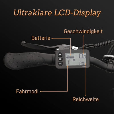 VecoCraft E-Pax e-Bike klapprad, klapprad 20 Zoll, mit herausnehmbarem 36V 13Ah Akku, Reichweite bis zu 55-95km, 250W Heckmotor, 7-Gang e-Bike schwarz