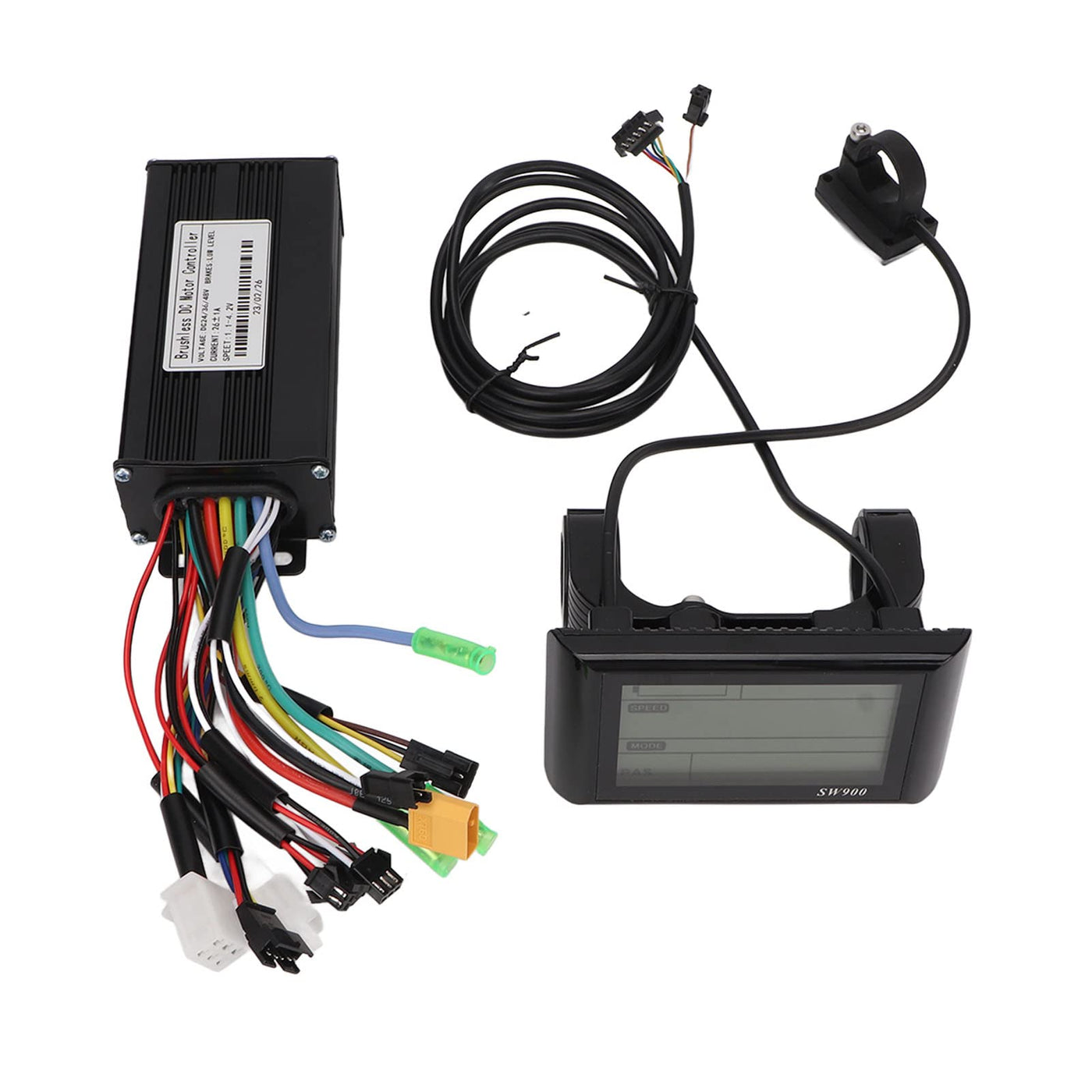 SPYMINNPOO Controller und LCD Display Kit, 26A DC 24V 36V 48V Wärmeableitung LCD Display Panel Brushless Controller für Fahrrad