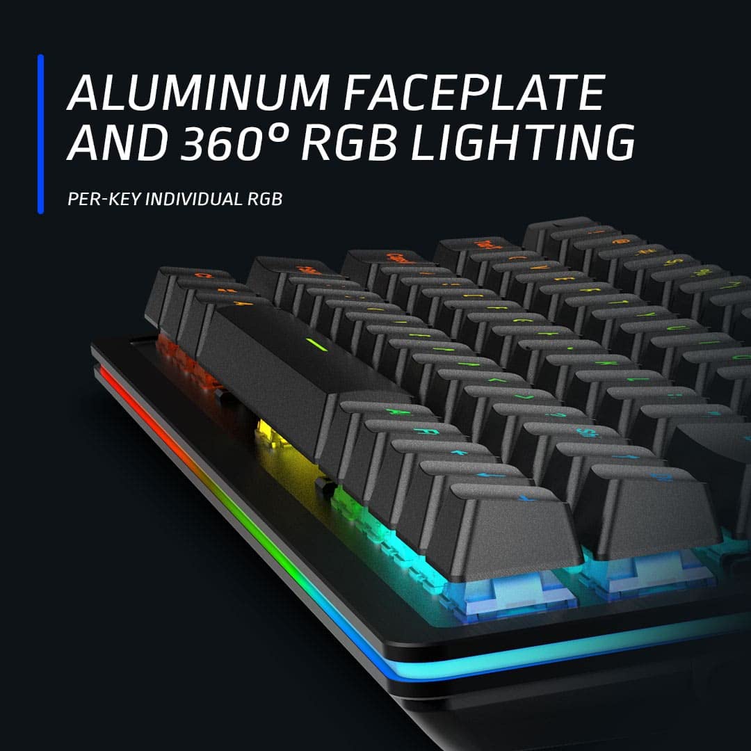 Mountain Gaming Tastatur Mechanische “Everest 60” - US ANSI - RGB Gaming Keyboard - Mechanische Gaming Tastatur mit Hot-Swap-fähige mechanische Switches, PBT Keycaps, UVM