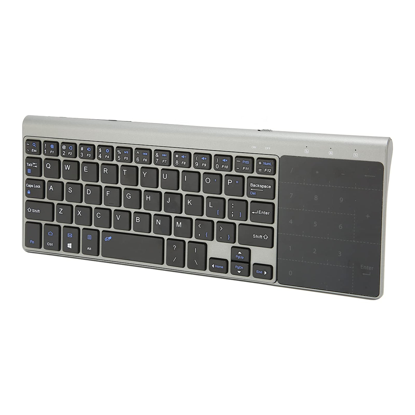 Annadue 2,4G Wireless Tastatur mit Touchpad Ziffernblock, Tragbare Ultrakompakte Vollständige QWERTY Tastatur und Touch Maus, mit USB Empfänger Fernbedienung für Notebook, Computer, TV