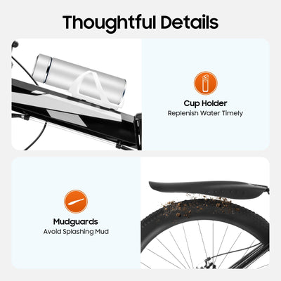 KumuJ 26 Zoll Mountainbike, 21 Gang Schaltung MTB Mountain mit Scheibenbremse Geschwindigkeits-Klapprad,Mountainbike mit Höhenverstellbar Sitz Fahrrad,für Herren und Damen (blau und weiß)