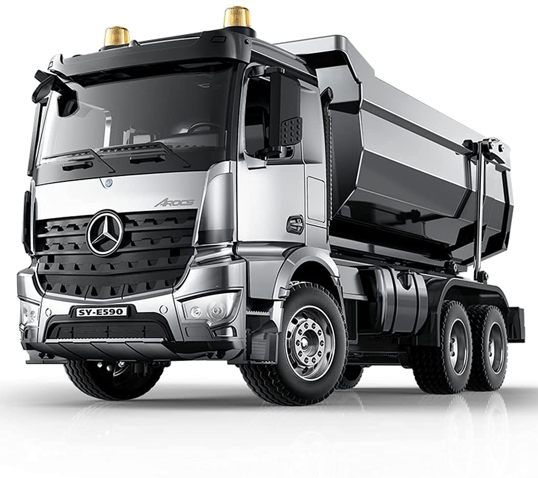 s-idee® E590-003 Mercedes Arocs Rc Dump Truck Metall Kipper 1:20 LKW 10 Kanal Kipplader Double E CADA E-590