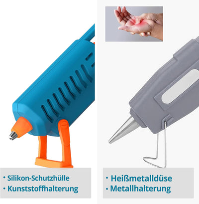 Heißklebepistole 50W Tilswall, Klebepistole mit 75pcs Klebesticks 7mm x 130mm Transparente Klebepistole Set für Schule DIY Kunst, Handwerk und Schnelle Reparaturen in Haus