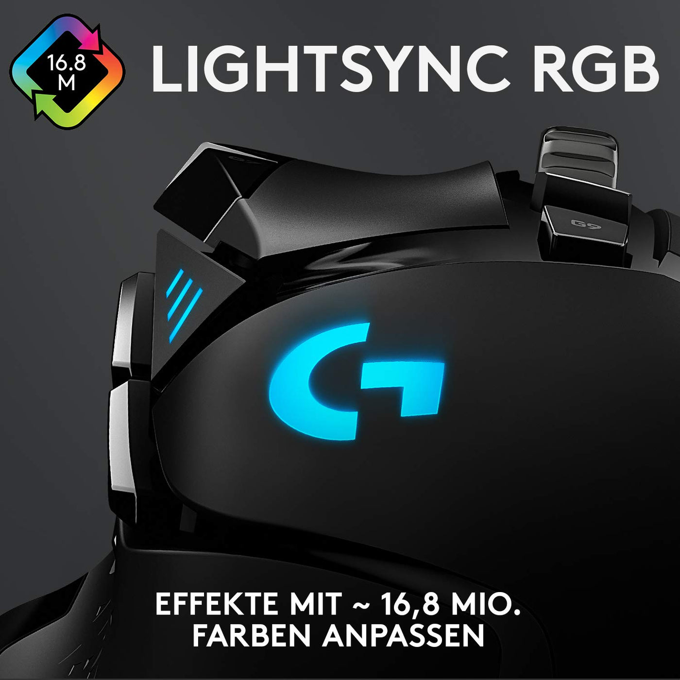 Logitech G502 HERO High-Performance Gaming-Maus mit HERO 25K DPI optischem Sensor, RGB-Beleuchtung, Gewichtstuning, 11 programmierbare Tasten, anpassbare Spielprofile, PC/Mac - Schwarz