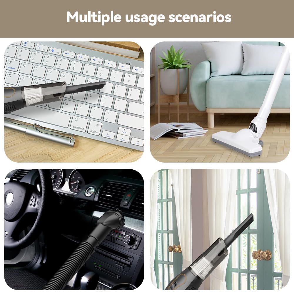 Kidmis Kabelloser Staubsauger Testsieger, Akku Staubsauger, Integrierter Kabelloser Handstaubsauger zum Saugen und Wischen Beutelloser Akkusauger für Teppich Hartböden und Auto (#A)