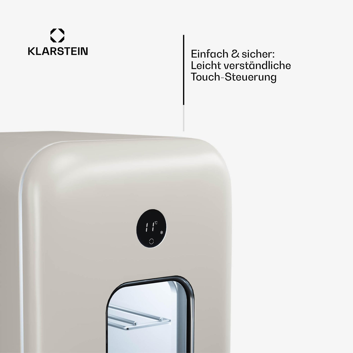 Klarstein Freistehender Weinkühlschrank 1 Zone, Getränkekühlschrank Klein, Kleiner Weinschrank, Wein-Kühlschrank Klein mit Glastür, Indoor/Outdoor Flaschenkühlschrank, Wine Fridge, 15 Flaschen