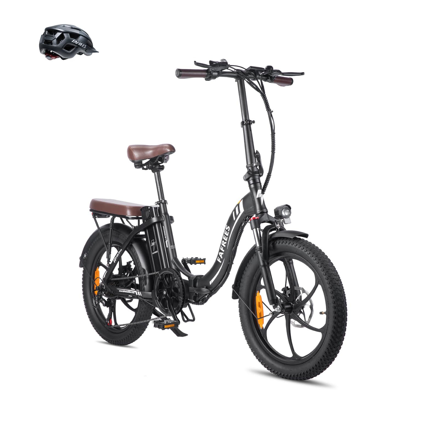 Fafrees F20 PRO E-Bike Klapprad Elektrofahrrad 20 Zoll Fatbike, 250W Motor 36V 18AH Akku, 20 * 3,0 Zoll Mountainbike Elektrofahrrad 40 Nm (schwarzer Helm, Schwarz)
