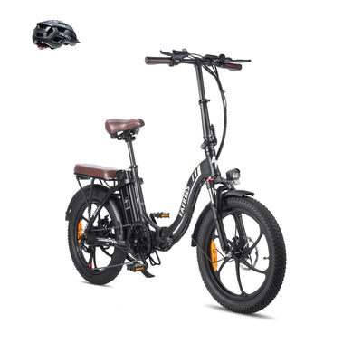 Fafrees F20 PRO E-Bike Klapprad Elektrofahrrad 20 Zoll Fatbike, 250W Motor 36V 18AH Akku, 20 * 3,0 Zoll Mountainbike Elektrofahrrad 40 Nm (schwarzer Helm, Schwarz)