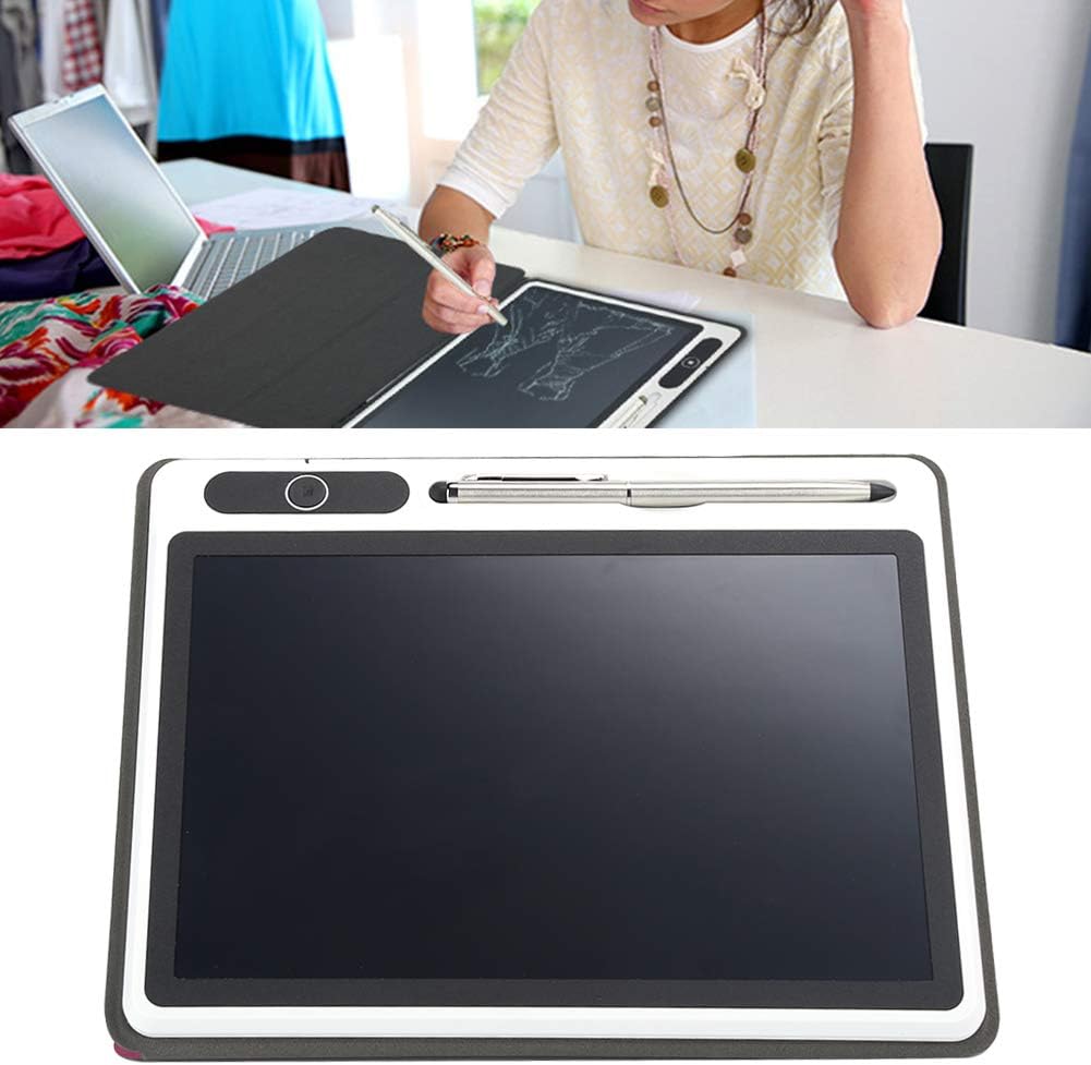 Topiky 10,1-Zoll-LCD-Handschrifttafel mit Ledertasche und Stiftset, Elektronischer Notizblock LCD-Tablet-Zeichenblock Business Supply Handmalwerkzeug(Rosenrot)