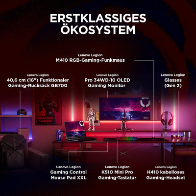 Lenovo Legion Pro 5 16ADR10 Gaming AI Laptop | 16" WQXGA 165 Hz OLED Display | NVIDIA GeForce RTX 5060 | AMD Ryzen 7 | 32GB RAM | 1TB SSD | Win11 | QWERTZ | Eclipse Black | 3 Monate GamePass