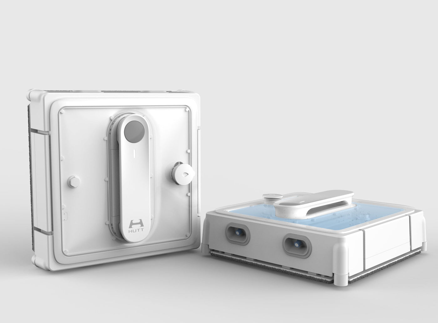 HUTT W9 Fensterputzroboter mit 150ml Panorama-Tank (3800Pa Saugleistung, Kanten- und Hinderniserkennung, Für Glas, Fliesen, Wintergärten, Spiegel etc, 13 Sensoren, Sicherungsseil, 4X Reinigungstuch)