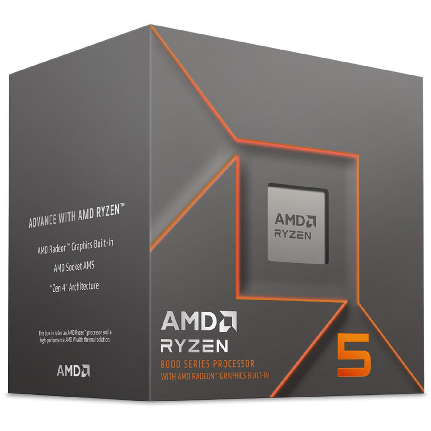 AMD Ryzen 5 8500G Prozessor (intergrierte Radeon Grafik, 6 Kerne/12 Threads, 65W TDP, AM5 Sockel, 22MB Cache, Bis zu 5 GHz max Boost Frequenz, Wraith Stealth Kühler)