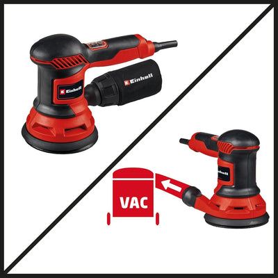 Einhell Exzenterschleifer TC-RS 425 E (425 W, Schleifteller Ø 125 mm, max. Schwingzahl 26.000 min-1, Schwingkreis 2,5 mm, inkl. Schleifpapier je 1x P60, P80, P120)