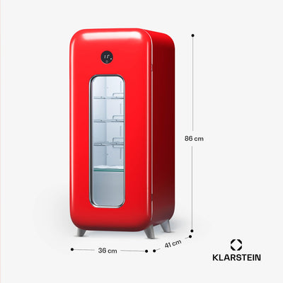 Klarstein Freistehender Weinkühlschrank 1 Zone, Getränkekühlschrank Klein, Kleiner Weinschrank, Wein-Kühlschrank Klein mit Glastür, Indoor/Outdoor Flaschenkühlschrank, Wine Fridge, 15 Flaschen