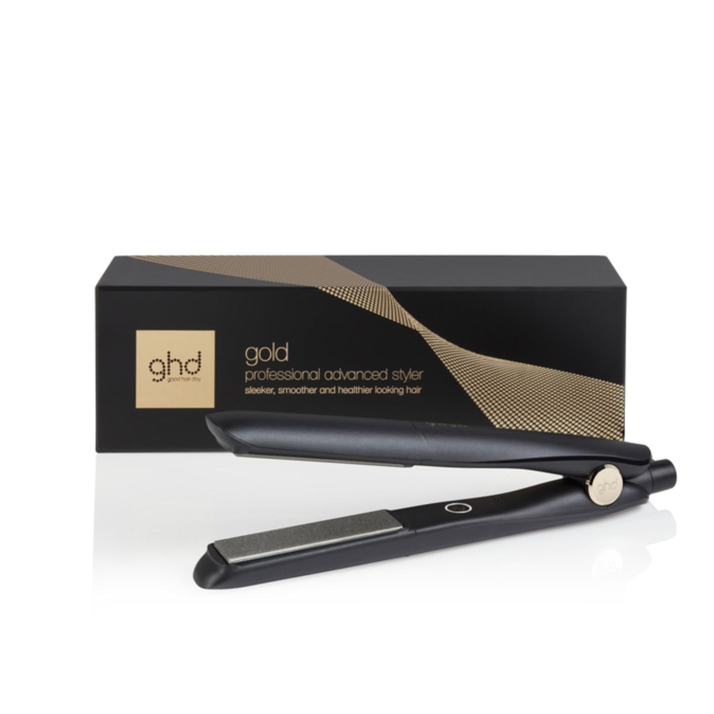 ghd Gold Glätteisen & Styler in Schwarz - Professionelles Styling, Für Sleekes, Glattes Haar mit Mehr Glanz - Profi-Ergebnisse ohne extreme Hitzebelastung - Für Alle Haartypen