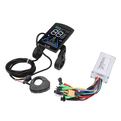 BuyWeek Elektrofahrrad Brushless Motor Controller Kit, 36V 48V 250W 350W 17A 3 Modus Sinuswelle Controller S-100 Farbe LCD Display Meter Kit für Elektroroller E-Bike