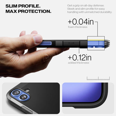 Spigen Tough Armor (AI) Hülle Kompatibel mit iPhone 16 -Schwarz