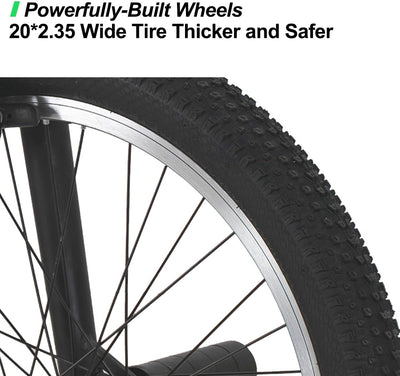 Hiland 20 Zoll BMX, 360° Rotor-System, Freestyle, 4 Stahl Pegs, Kettenschutz, Freilauf Schwarz kinderfahrrad